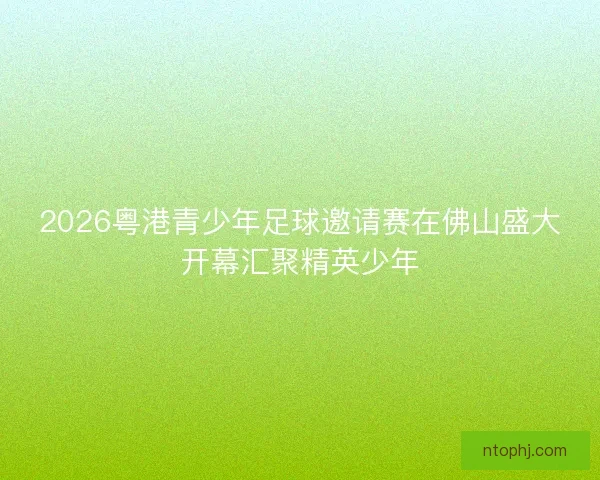 2026粤港青少年足球邀请赛在佛山盛大开幕汇聚精英少年