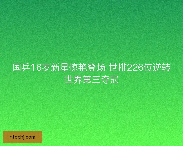 国乒16岁新星惊艳登场 世排226位逆转世界第三夺冠