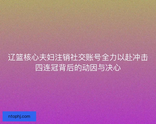 辽篮核心夫妇注销社交账号全力以赴冲击四连冠背后的动因与决心