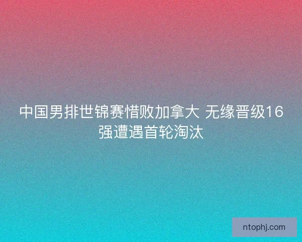 中国男排世锦赛惜败加拿大 无缘晋级16强遭遇首轮淘汰 中国男排世锦赛惜败加拿大 无缘晋级16强遭遇首轮淘汰